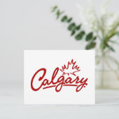 Calgary Leaf Script Briefkaart (Staand voorkant)
