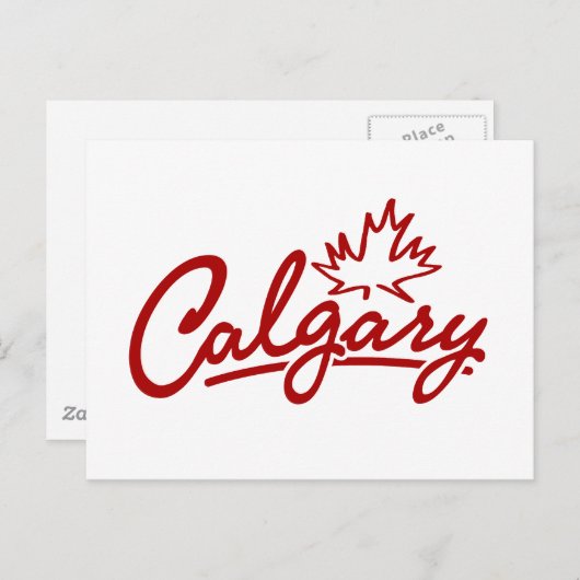 Calgary Leaf Script Briefkaart (Voorkant / Achterkant)