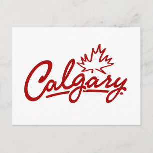 Calgary Leaf Script Briefkaart