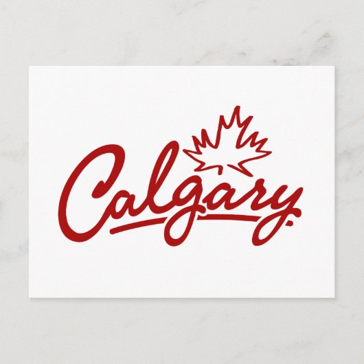 Calgary Leaf Script Briefkaart (Voorkant)