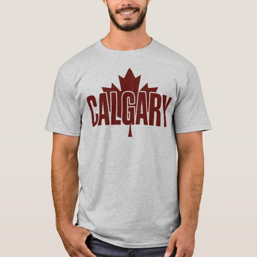 Calgary  Maple Leaf Graphic T-Shirt – AB (Voorkant)