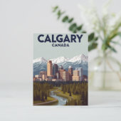 Calgary Mountain View Vintage Briefkaart (Staand voorkant)