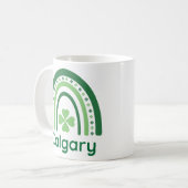 Calgary Name Clover Boho Rainbow Koffiemok (Voorkant links)