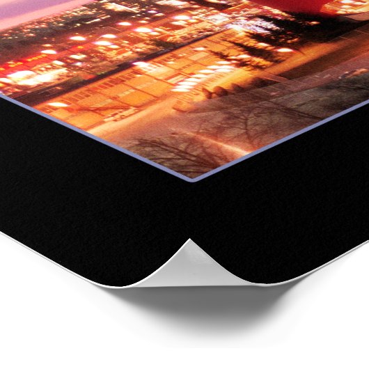 Calgary panorama met Fireworks. Poster (Hoek)