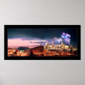 Calgary panorama met Fireworks. Poster (Voorkant)