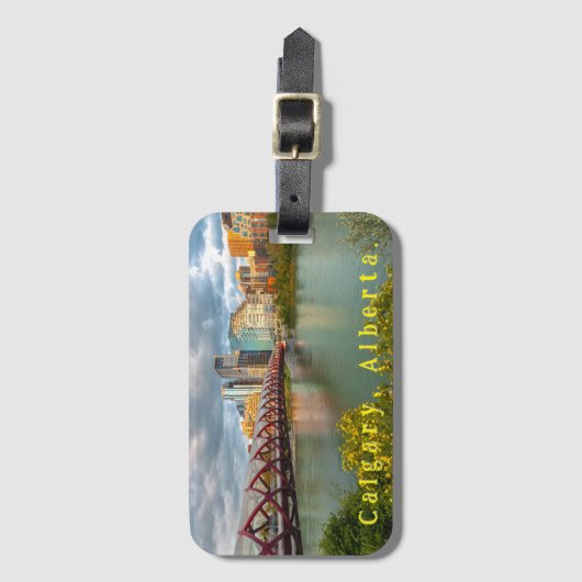 Calgary Peace Bridge and Cityscape View Bagagelabel (Voorkant (verticaal))
