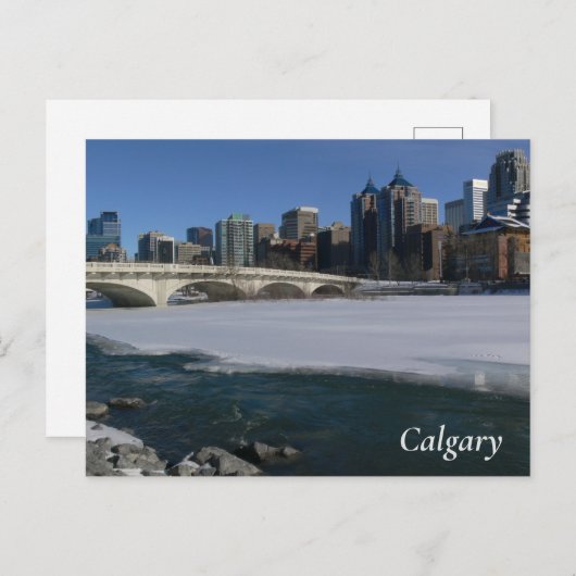 Calgary River en Skyline Briefkaart (Voorkant / Achterkant)