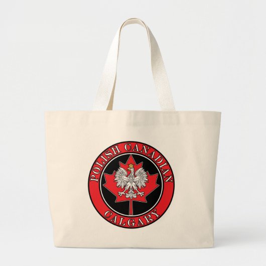 Calgary Rond Pools Canadees Leaf Grote Tote Bag (Voorkant)