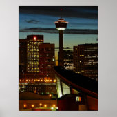 Calgary Silhouette Lijst Afdruk Poster (Voorkant)