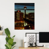 Calgary Silhouette Lijst Afdruk Poster (Thuiskantoor)