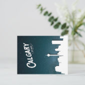 Calgary skyline by night - Briefkaart (Staand voorkant)