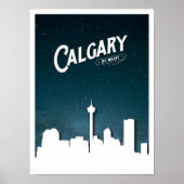 Calgary skyline by night - Poster (Voorkant)