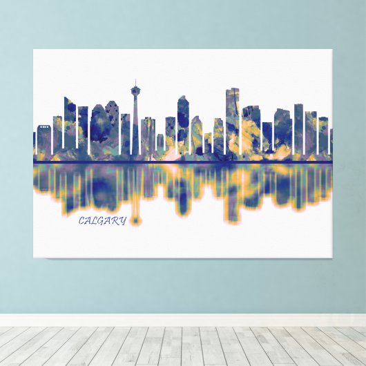 Calgary Skyline Canvas Afdruk (Insitu (Houten vloer))