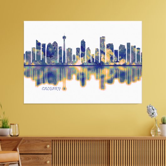 Calgary Skyline Canvas Afdruk (Insitu (Woonkamer))
