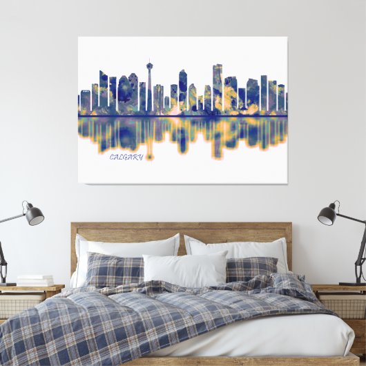 Calgary Skyline Canvas Afdruk (Insitu (Slaapkamer))