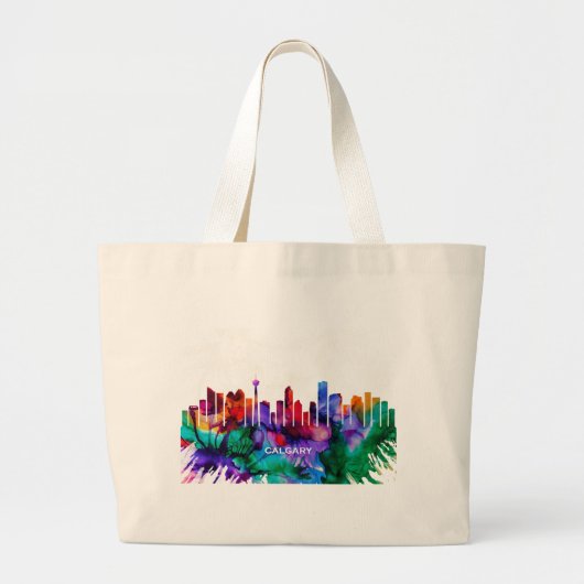 Calgary Skyline Grote Tote Bag (Voorkant)