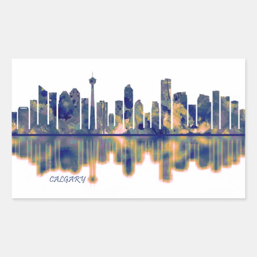 Calgary Skyline Rechthoekige Sticker (Voorkant)