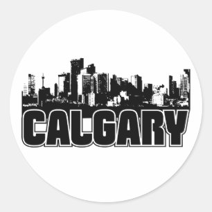 Calgary Skyline Ronde Sticker