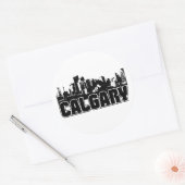Calgary Skyline Ronde Sticker (Envelop)