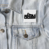 Calgary Skyline Vierkante Button 5,1 Cm (In situ)