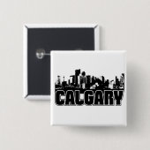 Calgary Skyline Vierkante Button 5,1 Cm (Voorkant /achterkant)