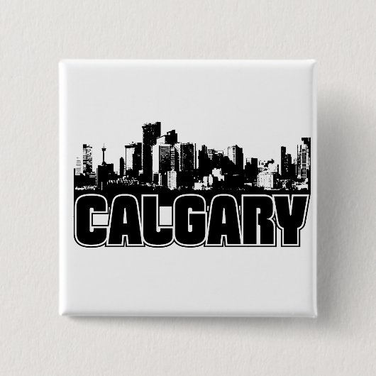 Calgary Skyline Vierkante Button 5,1 Cm (Voorkant)