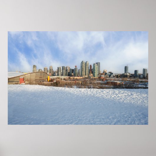 Calgary Skyline Winter Wonderland Poster (Voorkant)