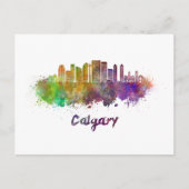Calgary V2 skyline in watercolor Briefkaart (Voorkant)
