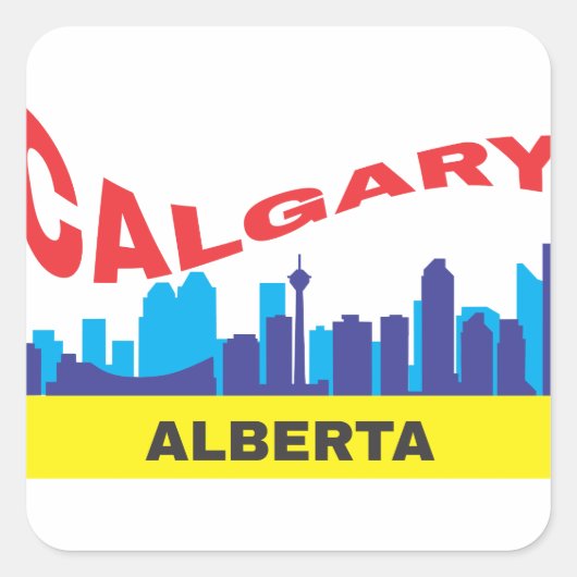 Calgary Vierkante Sticker (Voorkant)