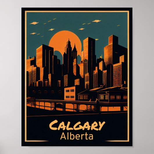 Calgary Vintage Kunst Poster (Voorkant)