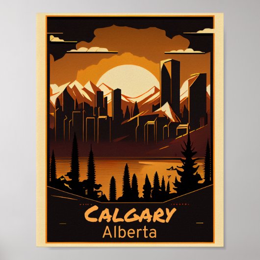 Calgary Vintage Kunst Poster (Voorkant)