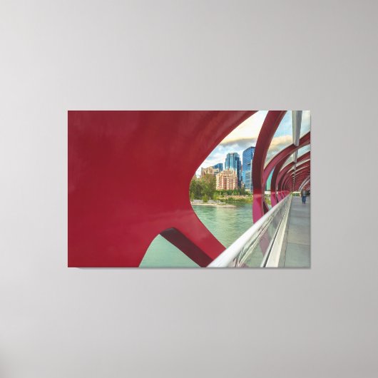 Calgary's Vredesbrug en stadsgezicht Canvas Afdruk (Voorkant)