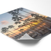 Cali aan de oceaan. Blauw Sinaasappel Geel Sunset  Poster (Hoek)