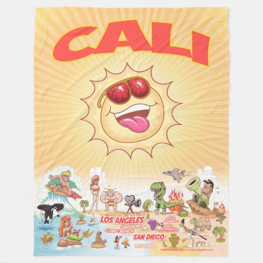 Cali Beach Paradise Fleece Deken (Voorkant)