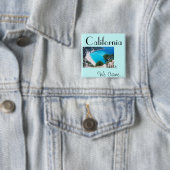 Cali Blue Vierkante Button 5,1 Cm (In situ)