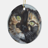 Cali Calico Tortoiseshel-kattenschilderkunst Keramisch Ornament (Links)