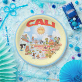 CALI California Beach Papieren Bordje (Feest)