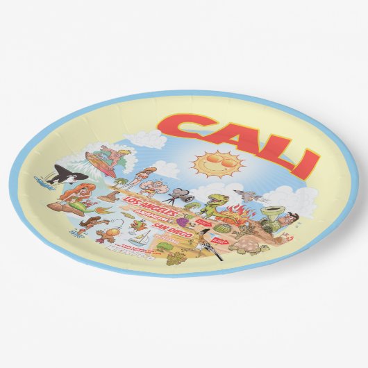 CALI California Beach Papieren Bordje (Gekanteld)