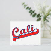 Cali California Logo Red Blue Briefkaart (Staand voorkant)