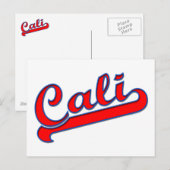 Cali California Logo Red Blue Briefkaart (Voorkant / Achterkant)
