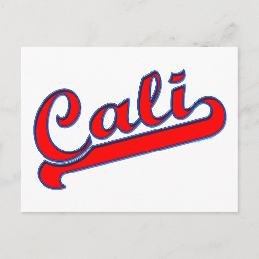 Cali California Logo Red Blue Briefkaart (Voorkant)