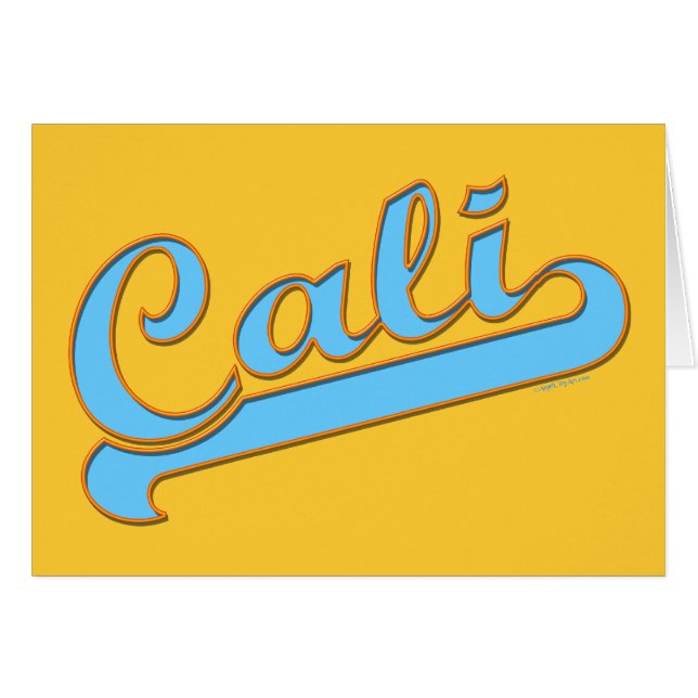 Cali California Surfer Logo in Blue (Voorkant Horizontaal)