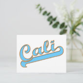Cali California Surfer Logo in Blue Briefkaart (Staand voorkant)
