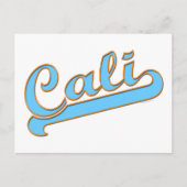 Cali California Surfer Logo in Blue Briefkaart (Voorkant)