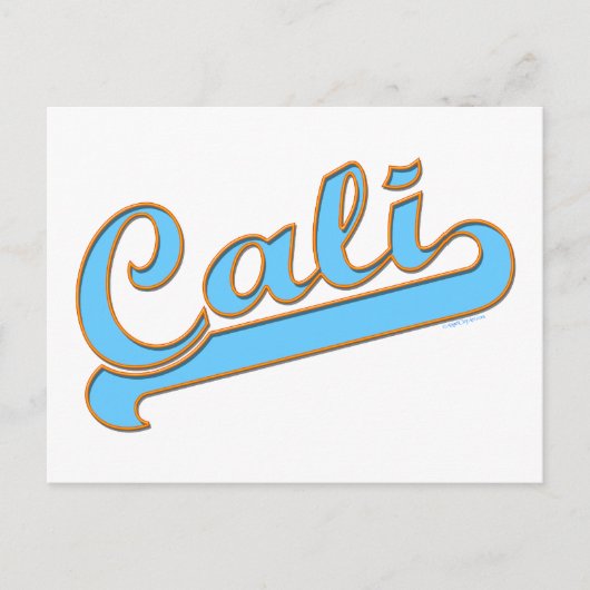Cali California Surfer Logo in Blue Briefkaart (Voorkant)