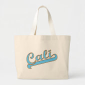 Cali California Surfer Logo in Blue Grote Tote Bag (Voorkant)