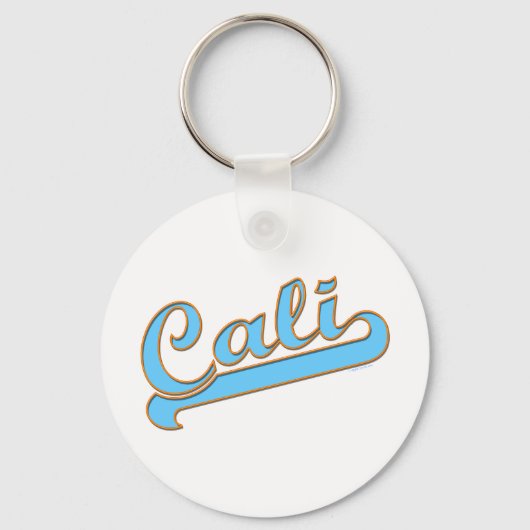 Cali California Surfer Logo in Blue Sleutelhanger (Voorkant)