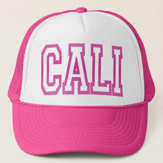 CALI California Trucker Hat (roze) Pet (Voorkant)