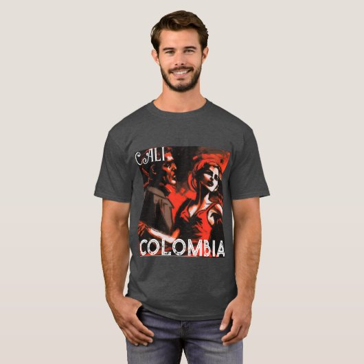 Cali Colombia Passionate Over Salsa Dancing T-shirt (Voorkant volledig)