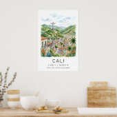 Cali Colombia Poster - Salsa Hoofdstad Cityscape (Keuken)